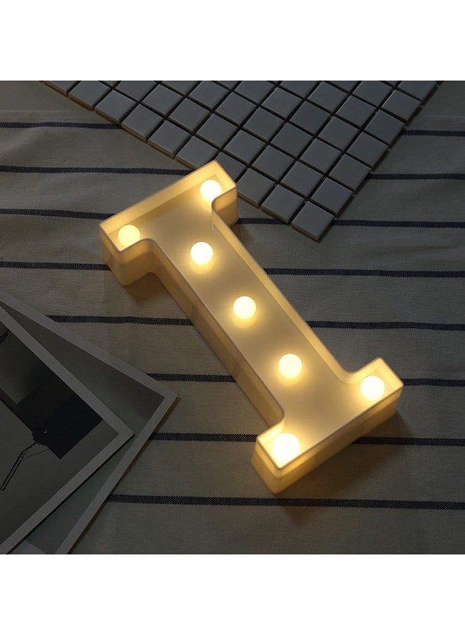 Alphabet I LED Light Yellow 27x5x24cm - Image 2