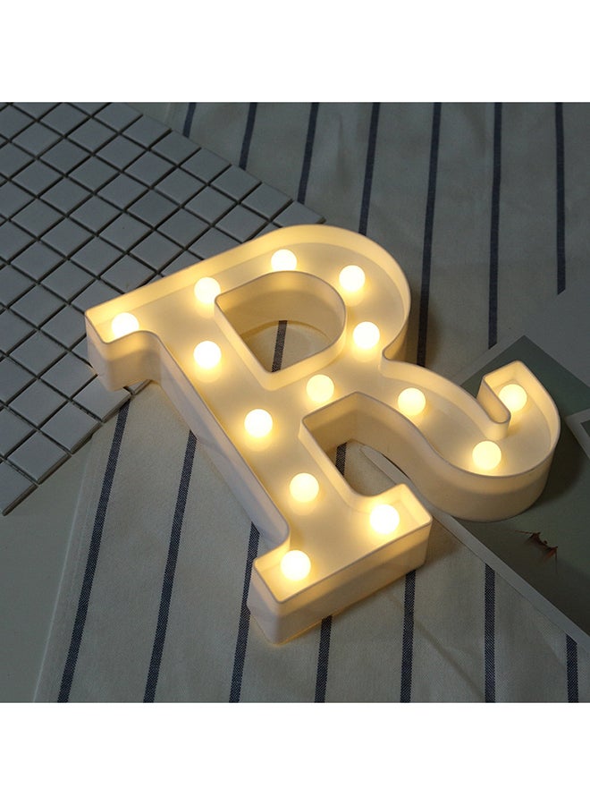 مصباح LED بنمط حرف R أصفر 27x5x24سم - Image 2