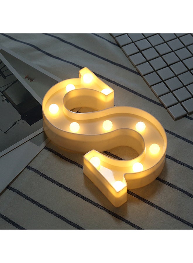 Alphabet S LED Light Yellow 27x5x24cm - Image 2