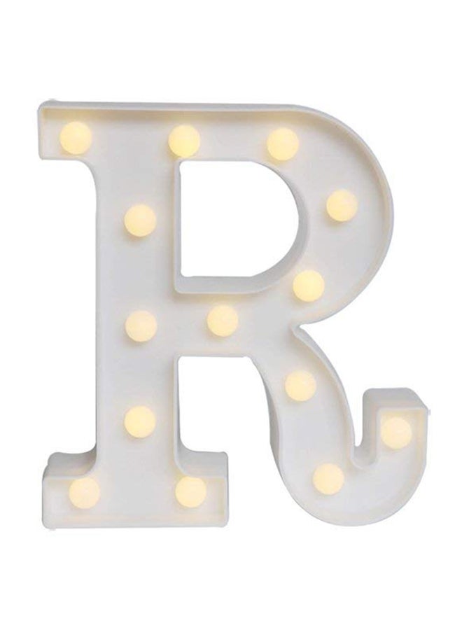 مصباح LED بنمط حرف R أصفر 27x5x24سم - Image 1