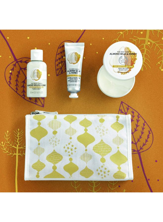 3-Piece Almond Milk and Honey Beauty Bag Gift Set
