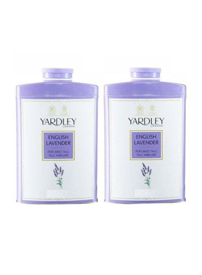 Yardley 2-Piece English Lavender Perfumed Talcum Powder White 