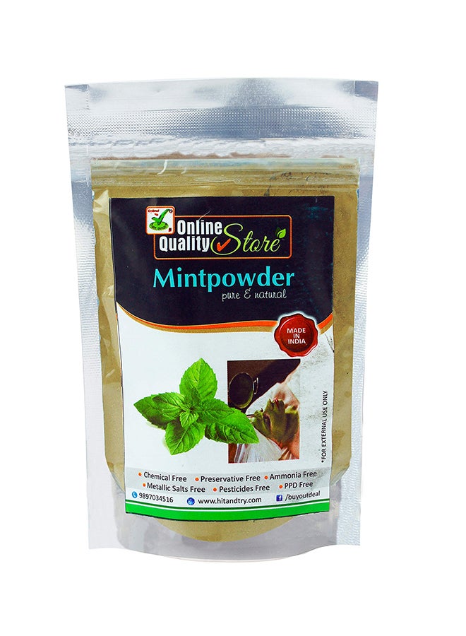 Online Quality Store Pure Mint Face Pack Powder Green 50grams - Image 1