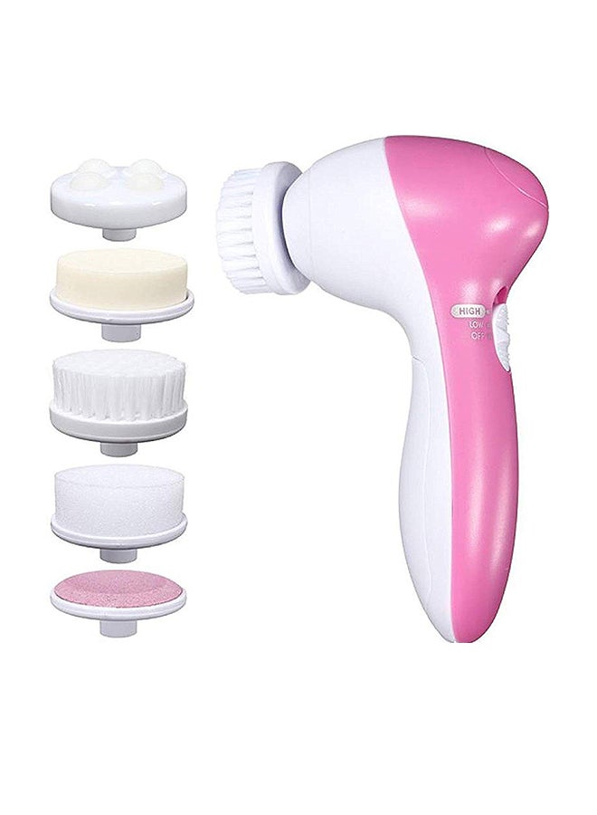 PETRICE 5-In-1 Portable Electric Facial Massager Pink/White - Image 1
