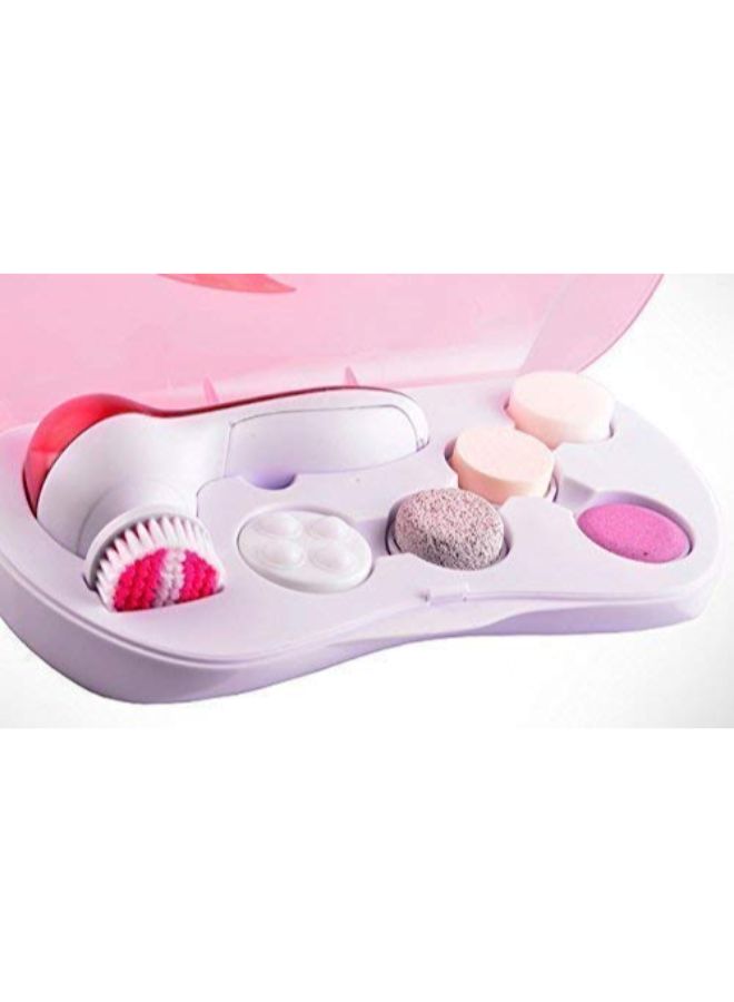 Piesome 6-In-1 Exfoliator Electric Facial Massager Pink/White - Image 2