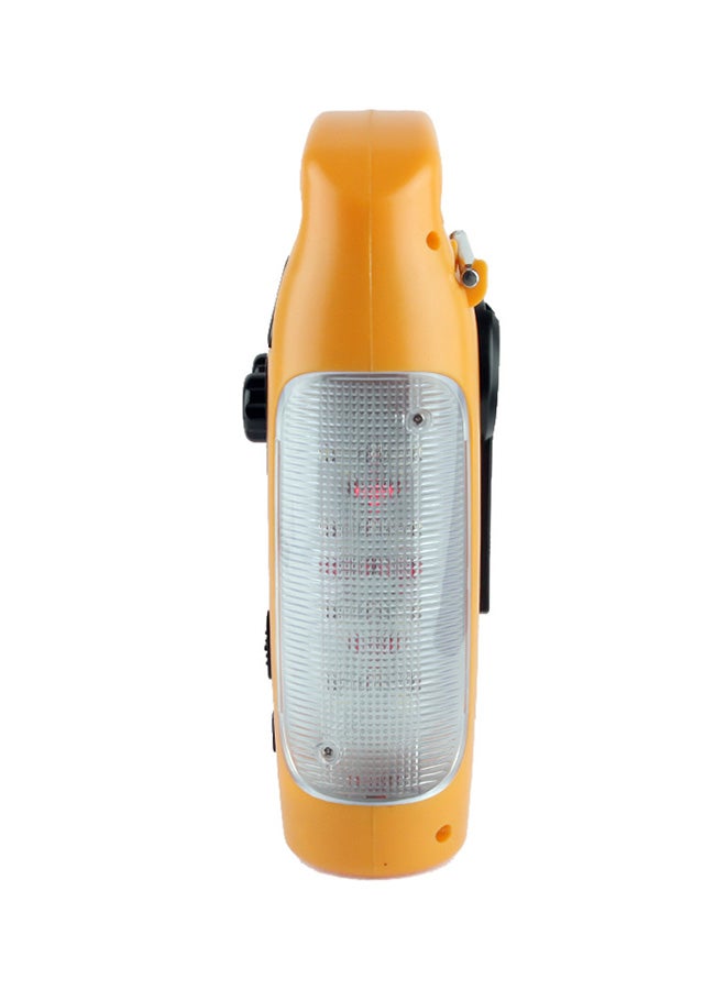 Multi-function 5-LED Solar Flashlight with FM And Phone Charger Yellow/Black 20x15x7centimeter - Image 4