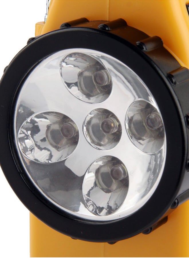 Multi-function 5-LED Solar Flashlight with FM And Phone Charger Yellow/Black 20x15x7centimeter - Image 5