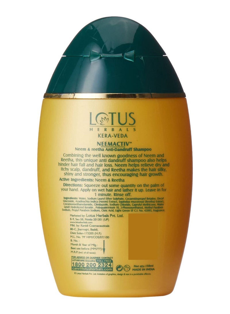 LOTUS HERBALS - Kera Veda Neemactiv Anti Dandruff Shampoo 150ml - Image 1