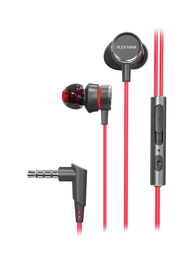 Plextone G15 In-Ear Earphones With Mic Red/Black - Image 1