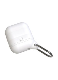 Protective Case For Apple AirPods 1/2 With Carabiner White
