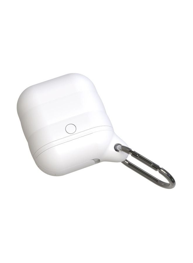 Generic - Protective Case For Apple AirPods 1/2 With Carabiner White - Image 1