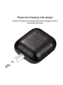Generic Protective Textured Case For Apple AirPods 1/2 With Carabiner Black  - Image 3