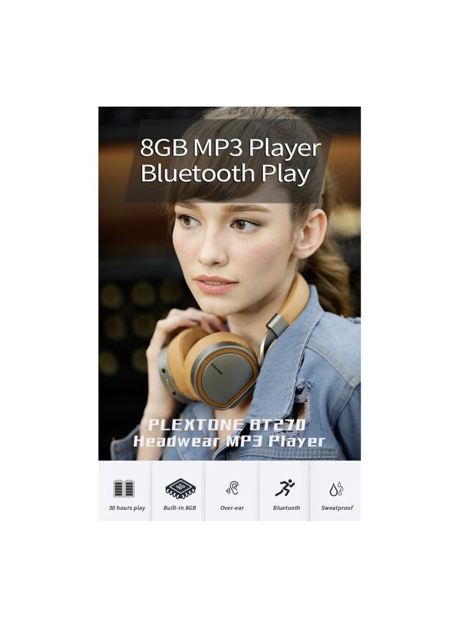 بليكستون سماعة رأس مزوّدة ببلوتوث بتصميم يغطي الأذنين فضي رمادي - Image 2