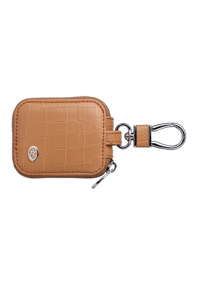 غطاء حماية من الجلد الصناعي لسماعات أبل آيربودز بني - Image 2