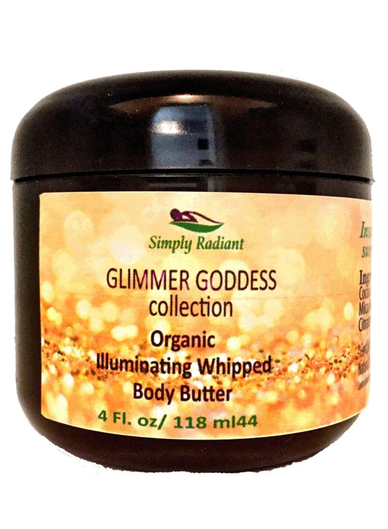 glimmer goddess Organic Illuminating Whipped Body Butter Gold 118ml 