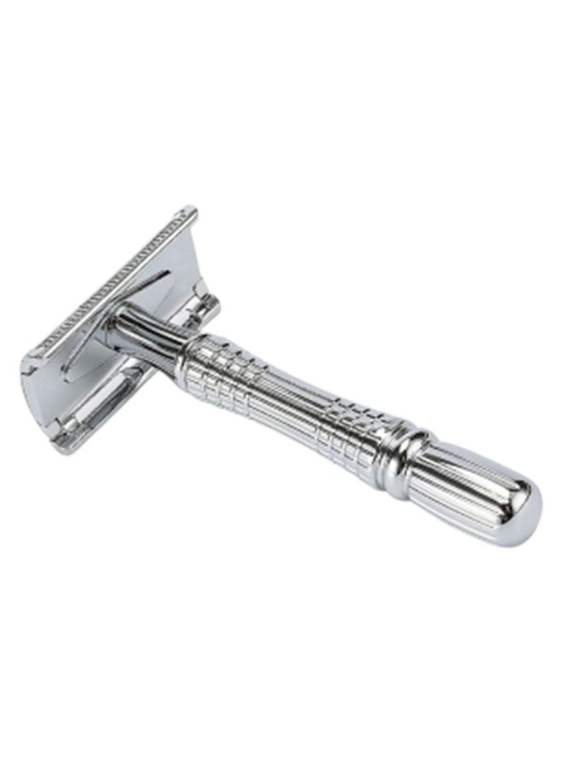 BAILI Double Edge Razor With Mirrored Travel Case Silver - Image 2