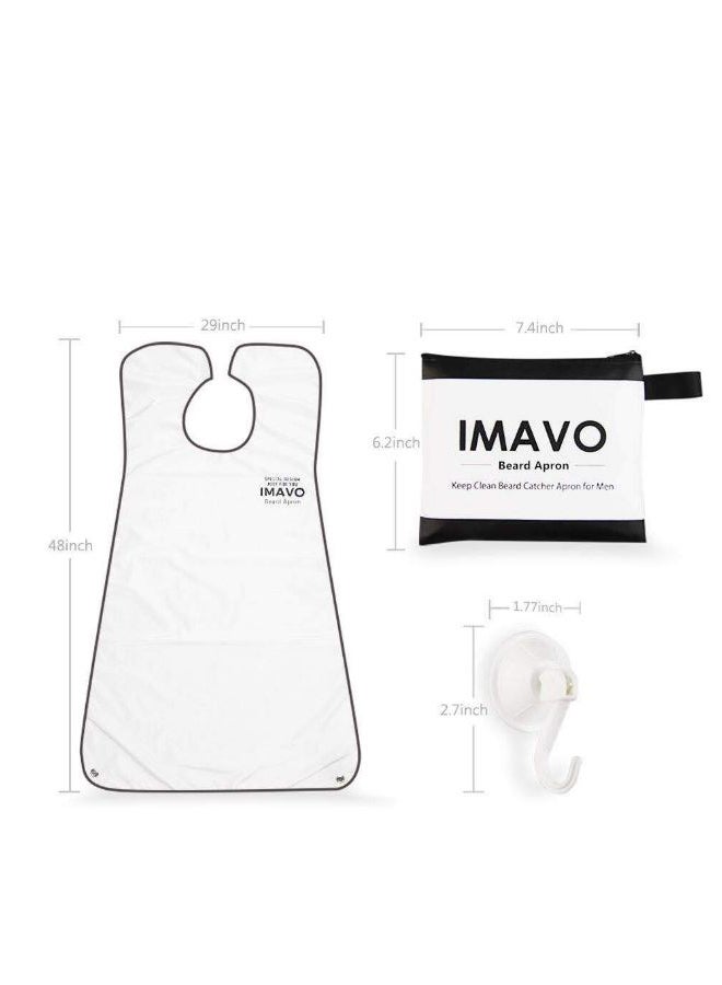 تشوانت مريلة للارتداء أثناء حلاقة اللحية، مزودة بأدوات امتصاص للتثبيت على الحائط أبيض - Image 2