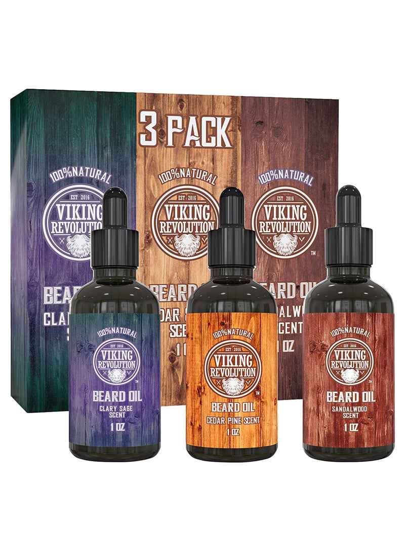Viking Revolution - 3-Piece Beard Oil Conditioner Set 3 x 30ml - Image 1