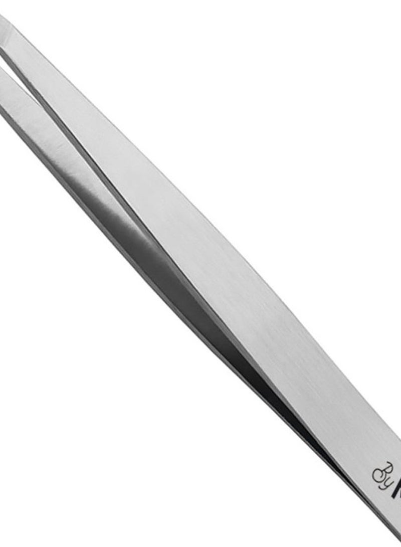 By MILLY Slant And Flat Tip Tweezer Silver 3.8inch  - Image 2