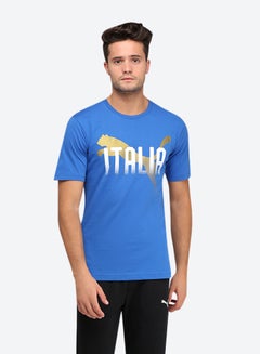 Figc Italia Fanwear Grap T-Shirt Blue/White/Gold