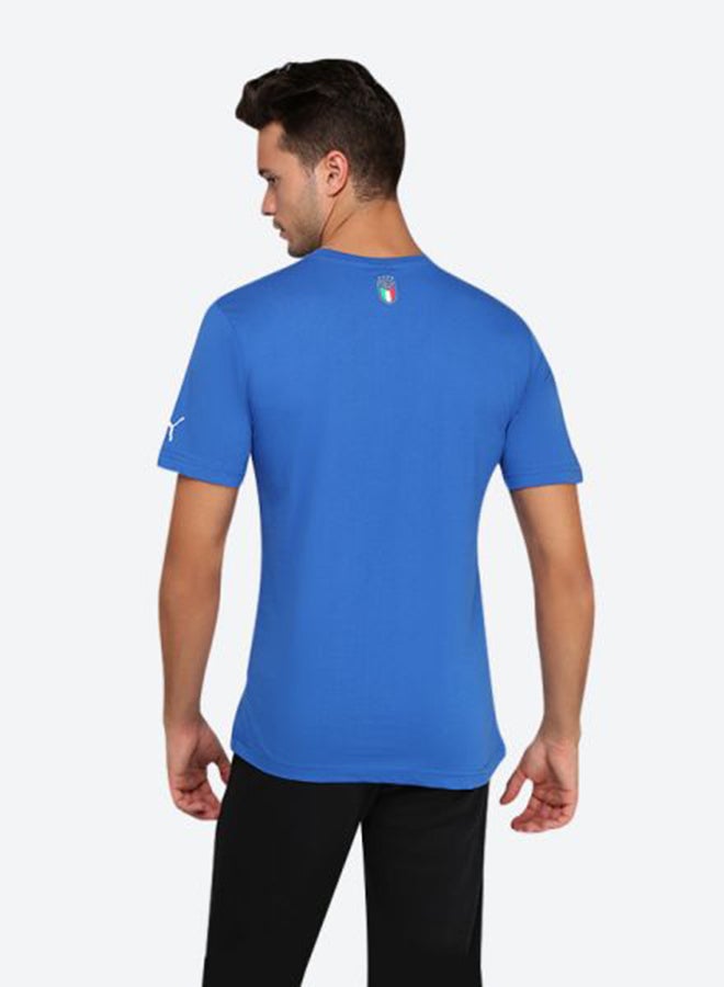 PUMA - Figc Italia Fanwear Grap T-Shirt Blue/White/Gold - Image 1