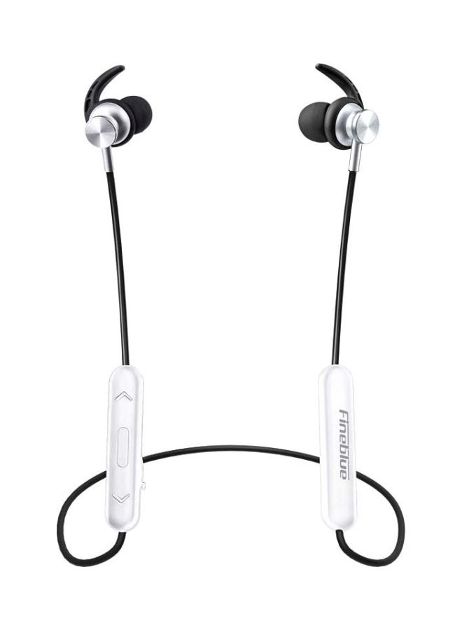 Fineblue Bluetooth Neckband Sports Earphones White - Image 1