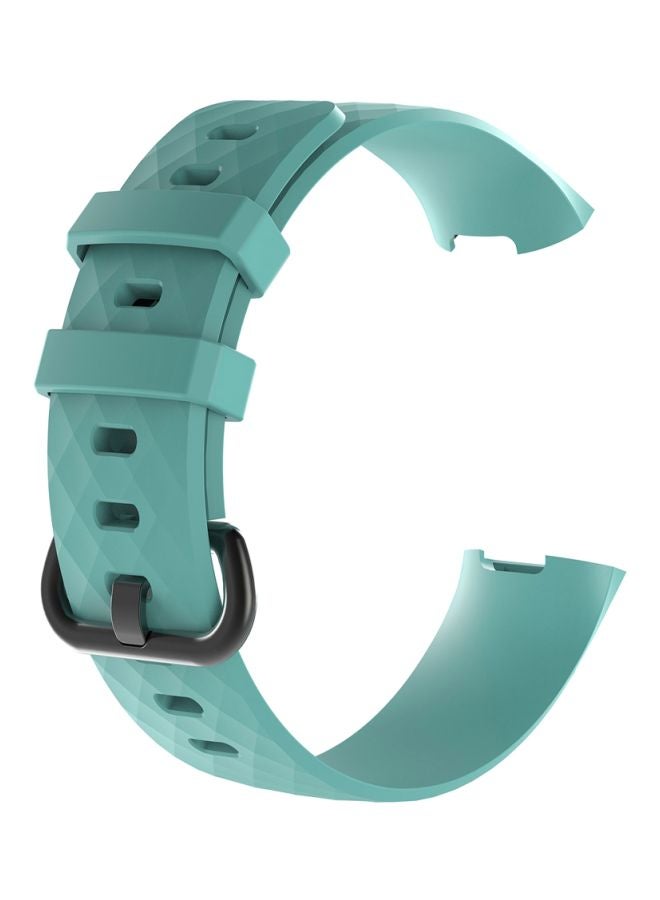 Diamond Pattern Replacement Strap For Fitbit Charge 3 Tiffany Blue - Image 1
