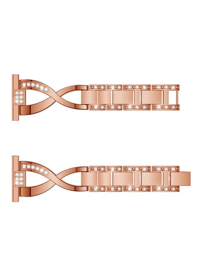 Generic - Diamond Studded Replacement Strap For Samsung Galaxy Active/Active2 Rose Gold - Image 1