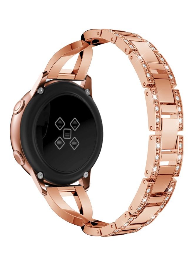 Generic - Diamond Studded Replacement Strap For Samsung Galaxy Active/Active2 Rose Gold - Image 1