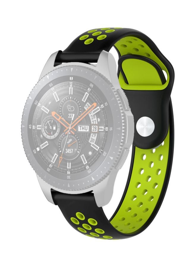 سوار بديل من السيليكون لساعة سامسونج جالاكسي أسود/أخضر - Image 2