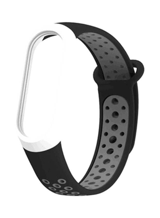 سوار من السيليكون لساعة شاومي مي باند 3/4 أسود/ رمادي