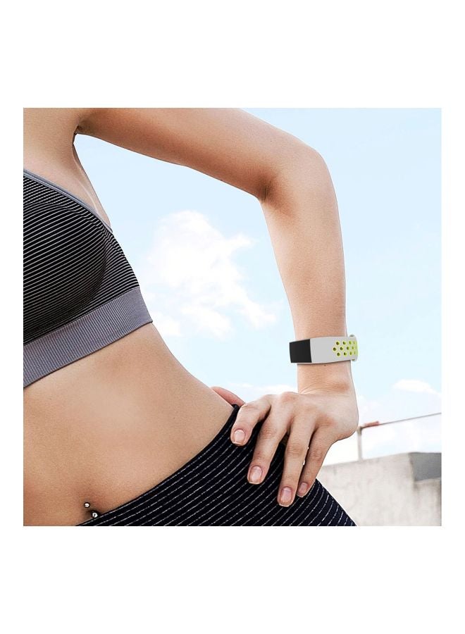 Replacement Band For Fitbit Charge 3 Grey Green - Image 5