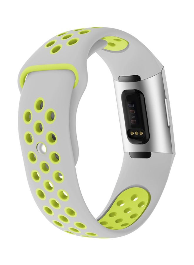 Replacement Band For Fitbit Charge 3 Grey Green - Image 4