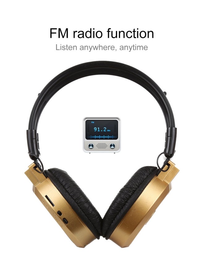 Generic - SH-S1 Foldable Wireless Over-Ear Headset With LCD Screen Black/Gold - Image 1