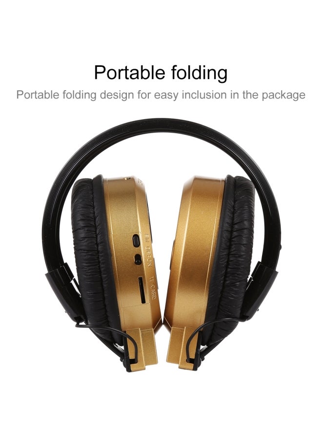 Generic - SH-S1 Foldable Wireless Over-Ear Headset With LCD Screen Black/Gold - Image 1