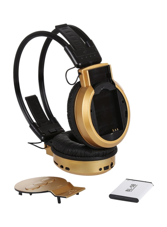 Generic - SH-S1 Foldable Wireless Over-Ear Headset With LCD Screen Black/Gold - Image 1