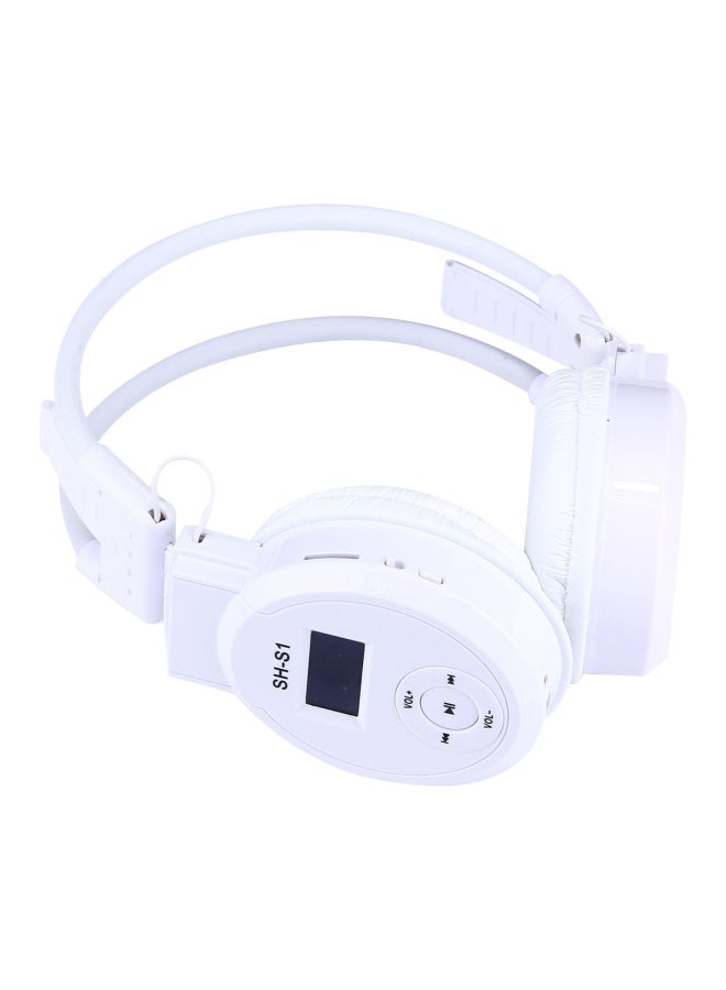 SH-S1 Foldable Wireless Over-Ear Headset With LCD Screen White - Image 2