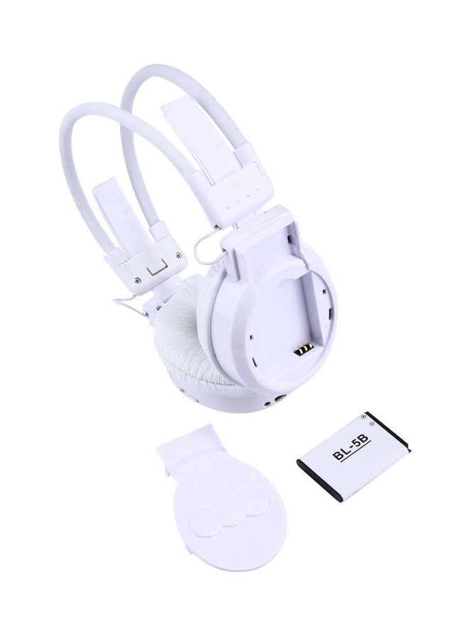 SH-S1 Foldable Wireless Over-Ear Headset With LCD Screen White - Image 4