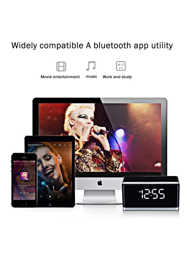 Sansui - Portable Bluetooth Speaker With Mic Black/Silver - Image 1