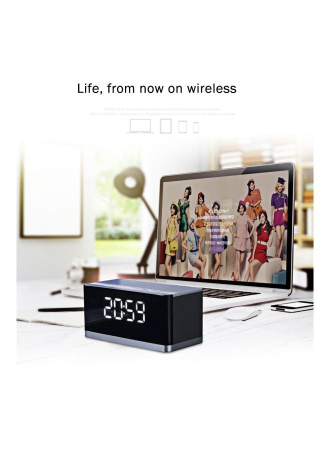 Sansui - Portable Bluetooth Speaker With Mic Black/Silver - Image 1