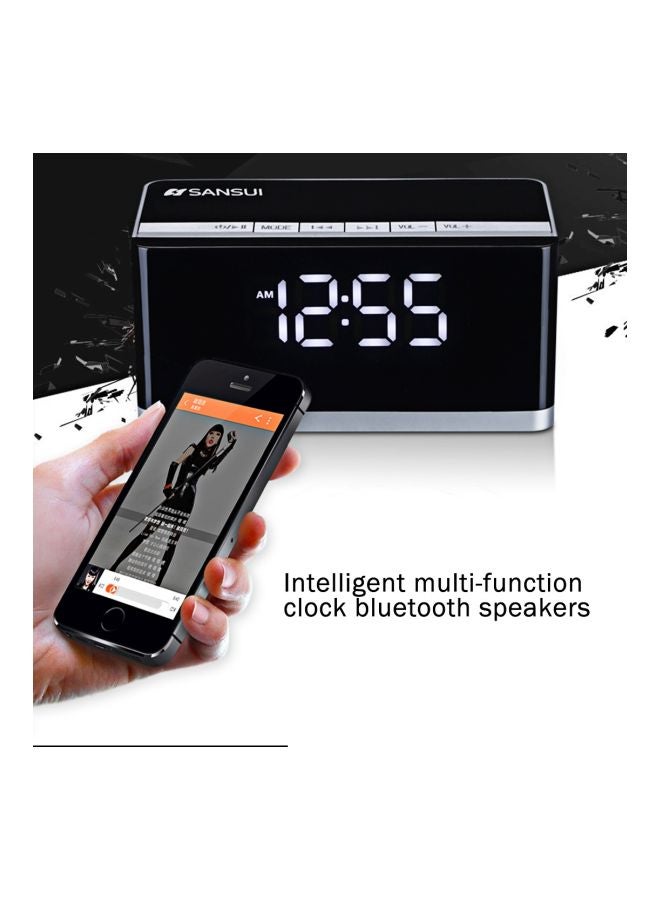 Sansui - Portable Bluetooth Speaker With Mic Black/Silver - Image 1