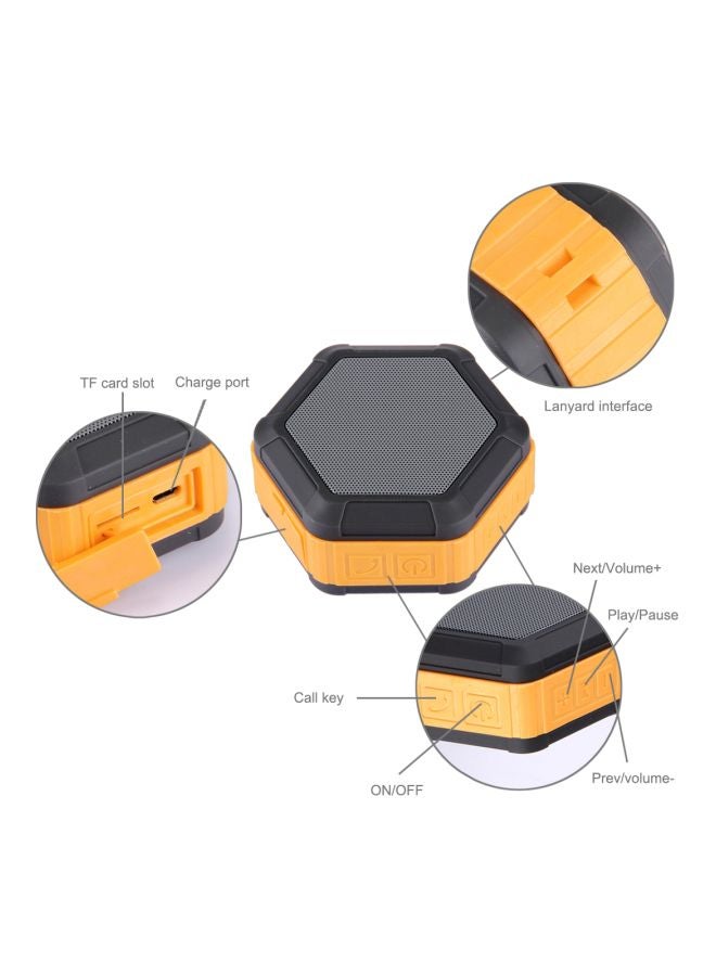 BT508 Portable Stereo Bluetooth Speaker With Built-In Mic And Hook Orange/Black - Image 5