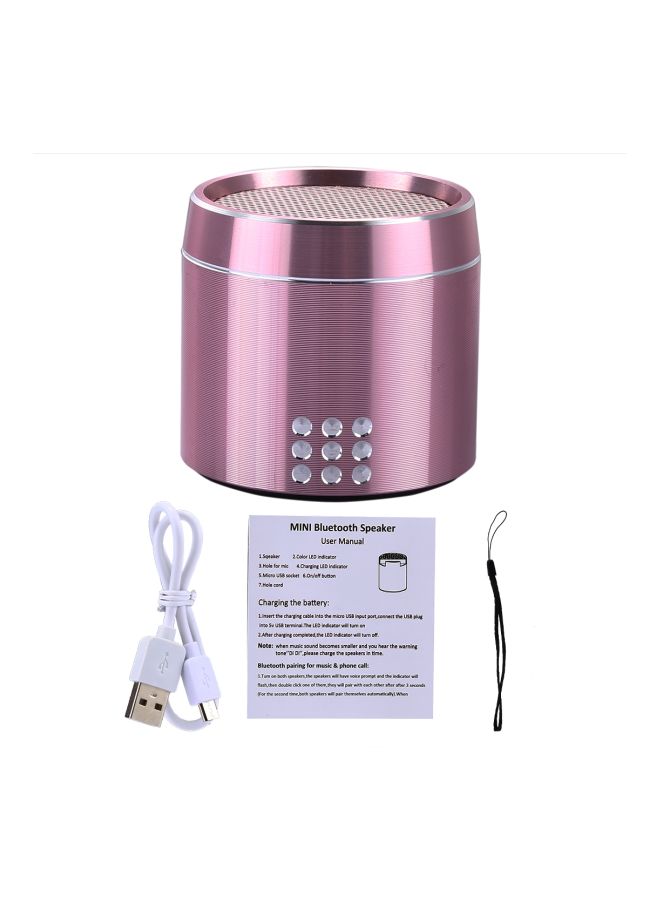 Portable Bluetooth Speaker Pink/Silver - Image 5