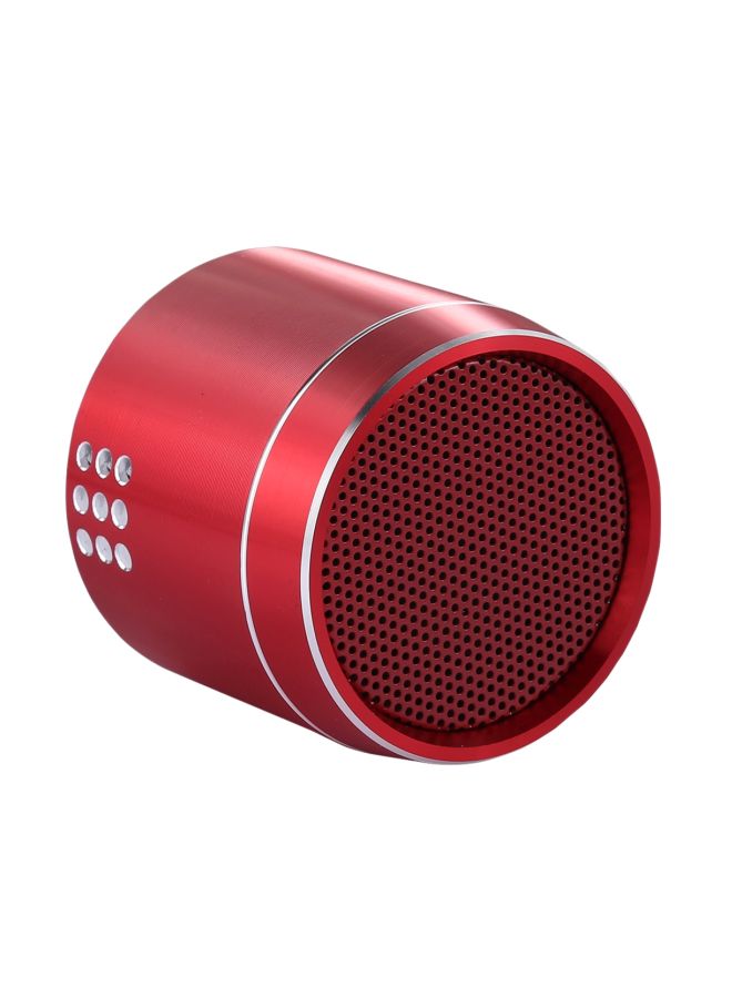 Stereo Mini Bluetooth Speaker With LED Red/Silver - Image 3