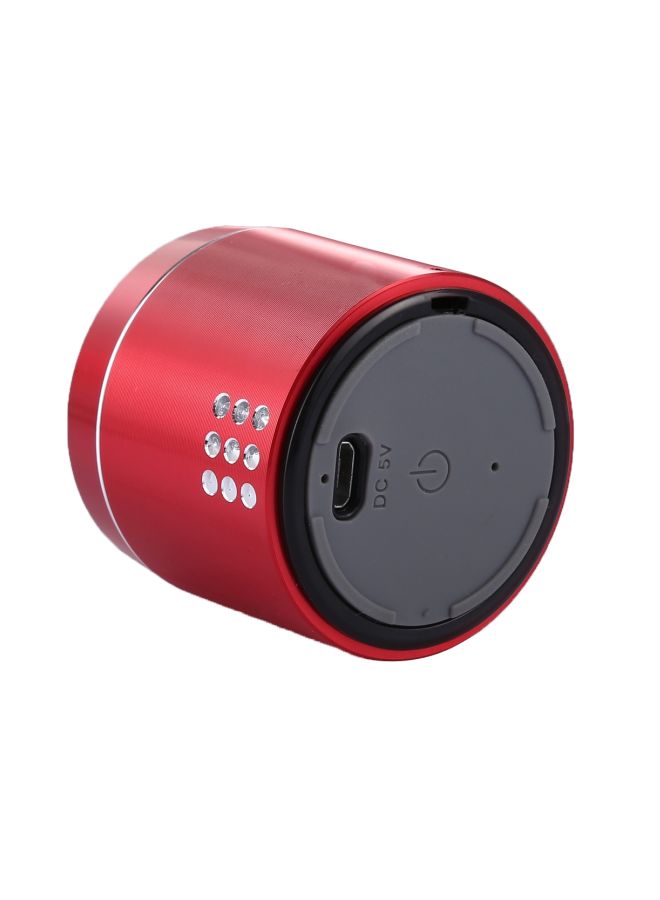Stereo Mini Bluetooth Speaker With LED Red/Silver - Image 4