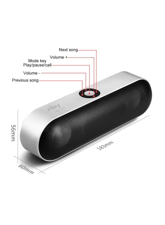 Portable Bluetooth Speaker Silver Grey/Black - Image 3
