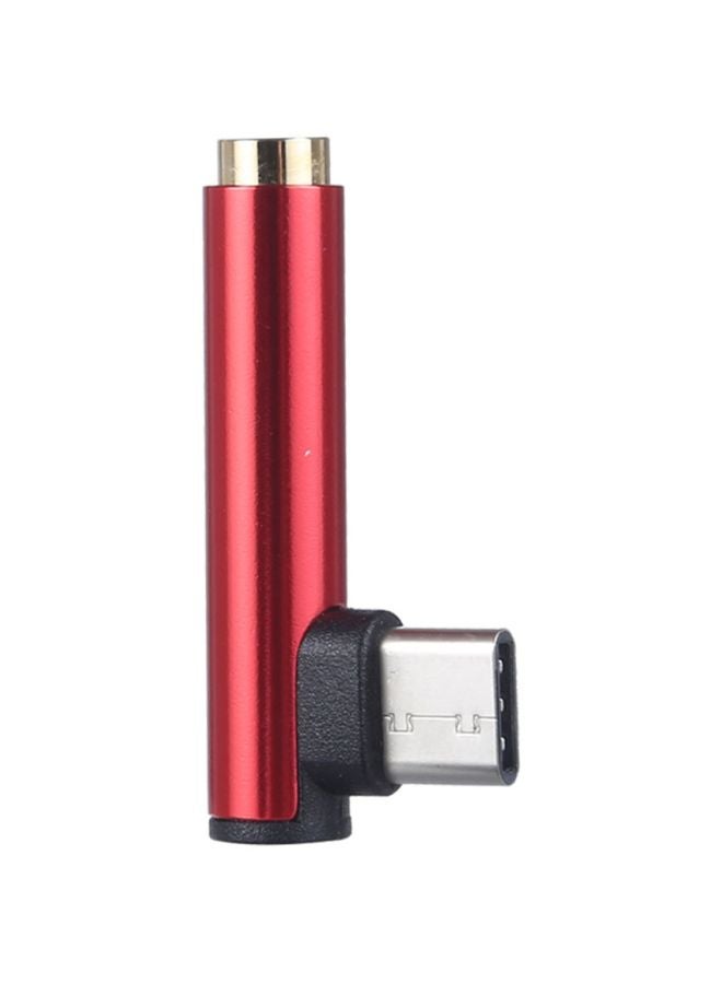 Generic Type-C To 3.5mm Stereo Headphone Jack Adapter Red  - Image 1