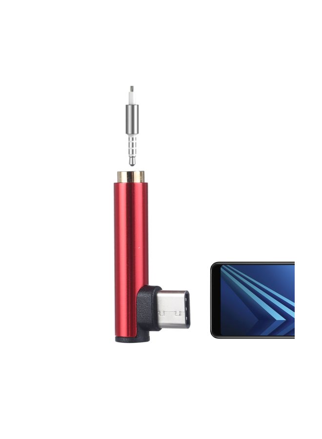Generic Type-C To 3.5mm Stereo Headphone Jack Adapter Red  - Image 2