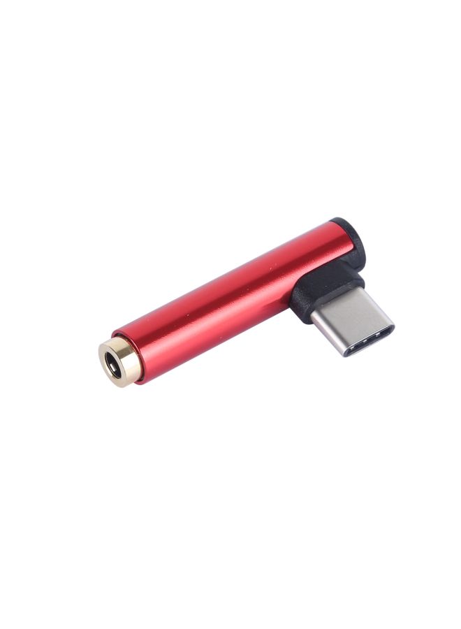 Generic Type-C To 3.5mm Stereo Headphone Jack Adapter Red  - Image 3