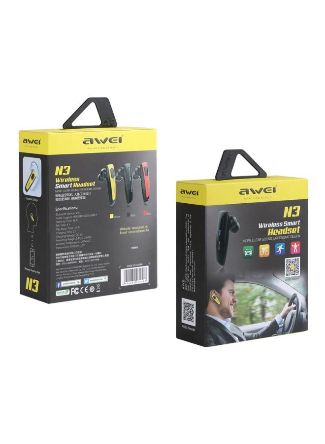 Awei N3 Bluetooth In-Ear Headphones With Mic Yellow/Black - Image 3